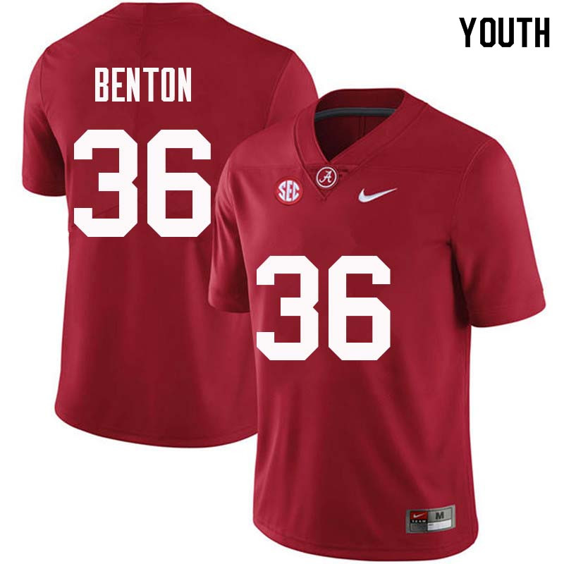 Alabama Crimson Tide Youth Markail Benton #36 Crimson NCAA Nike Authentic Stitched College Football Jersey YW16C28BK